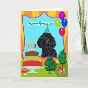 Pudel Hund Grattis på födelsedagen Kort