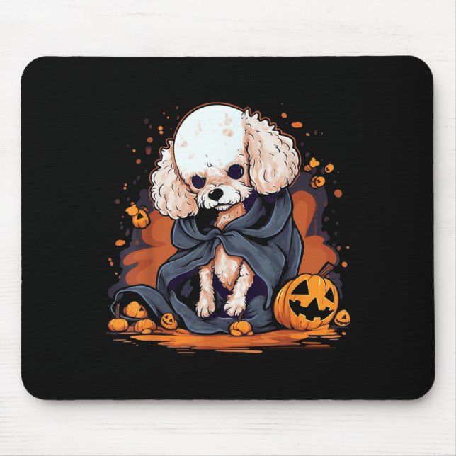 Pudel Hund Halloween Musmatta (Framsidan)