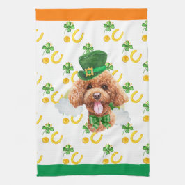 Pudel Hund Hemmets Juldekoration St. Patrick's Day Kökshandduk