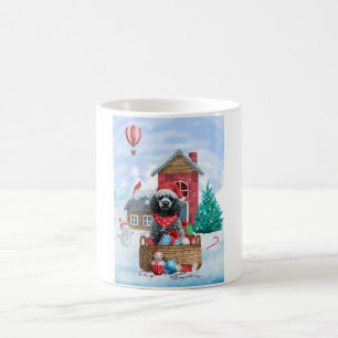 PUDEL HUND i HUND i SNÖ Kaffemugg
