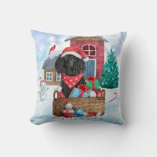 PUDEL HUND i HUND i SNÖ Kudde