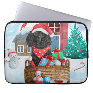 PUDEL HUND i HUND i SNÖ Laptop Fodral