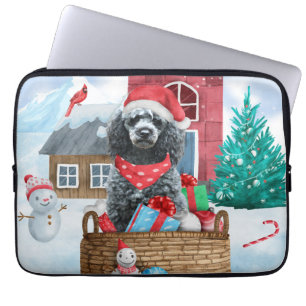 PUDEL HUND i HUND i SNÖ Laptop Fodral