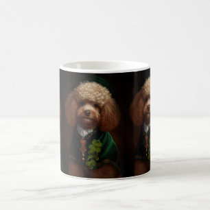 Pudel Hund i St. Patrick Dress Kaffemugg