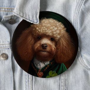 Pudel Hund i St. Patrick Dress Knapp