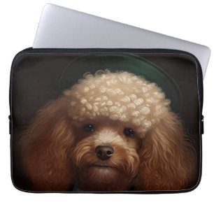 Pudel Hund i St. Patrick Dress Laptop Fodral