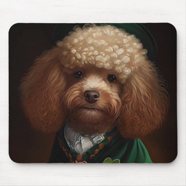 Pudel Hund i St. Patrick Dress Musmatta (Framsidan)
