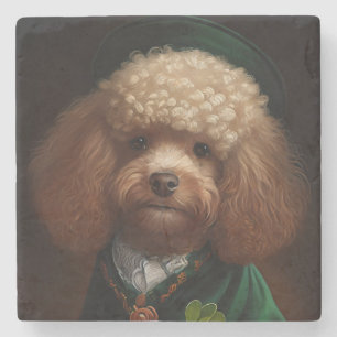 Pudel Hund i St. Patrick Dress Stenunderlägg