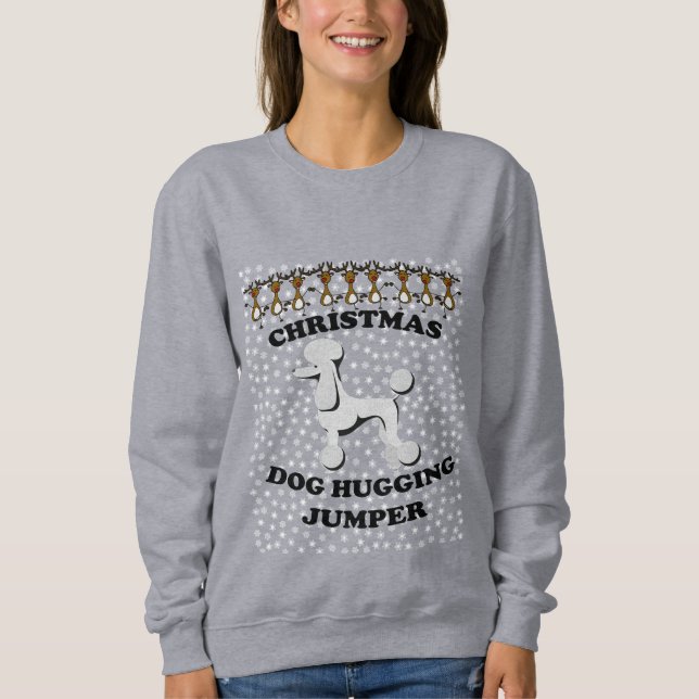 Pudel hund jul-Hund Hugger T Shirt (Framsida)
