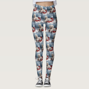 Pudel Hund julafton Leggings