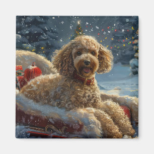 Pudel Hund julafton Magnet