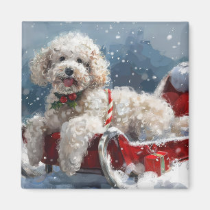 Pudel Hund julafton Magnet