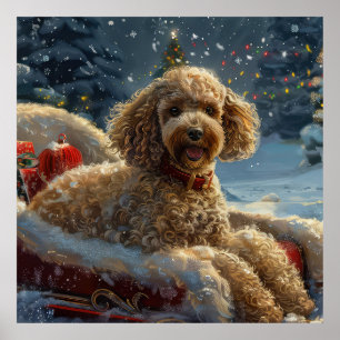 Pudel Hund julafton Poster