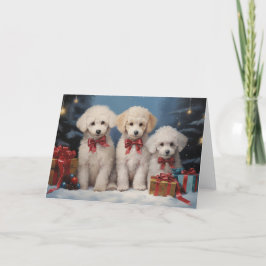 Pudel hund julkort tack kort