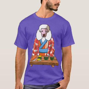 Pudel Hund Kimono Kawaii Japanska Foodie Sushi T Shirt