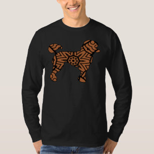 Pudel Hund Mandala Cute Brown Black Artistic Puppy T Shirt