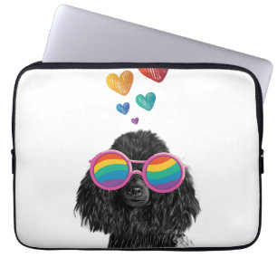 Pudel Hund med hjärtans Alla hjärtans dag Laptop Fodral