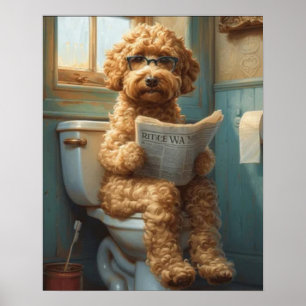 Pudel Hund med Poster bastrumomprojektionsyta