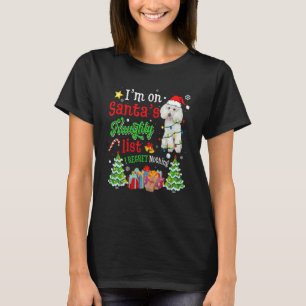 Pudel Hund på Santa's Naughty List Julafton T Shirt