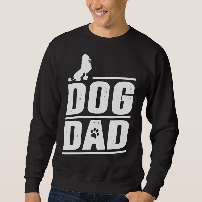 Pudel Hund Pappa Lång Ärmad Tröja (Framsida)