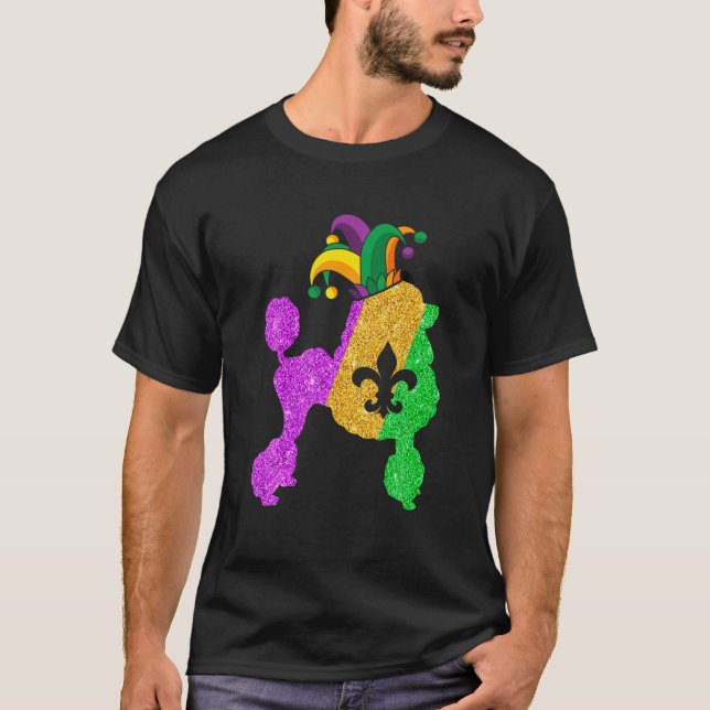 Pudel Hund Pappa Mamma Älskare Funny Mardi Gras Pa T Shirt (Framsida)