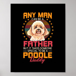 Pudel Hund pappa Pappa Fars dag Gift För manar Poster
