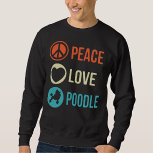 Pudel Hund Peace Kärlek Pudel Lång Ärmad Tröja