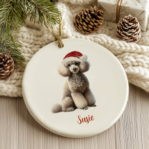 Pudel Hund Personlig jul Julgransprydnad Keramik