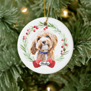Pudel Hund Personlig Keramisk Juldekoration