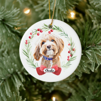 Pudel Hund Personlig Keramisk Juldekoration
