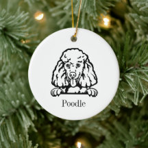 Pudel hund Personlig Pet Ornament, Cu Ceram