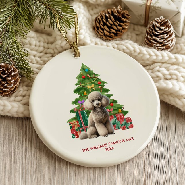 Pudel Hund-Personligens jul Julgransprydnad Keramik (Skapare uppladdad)