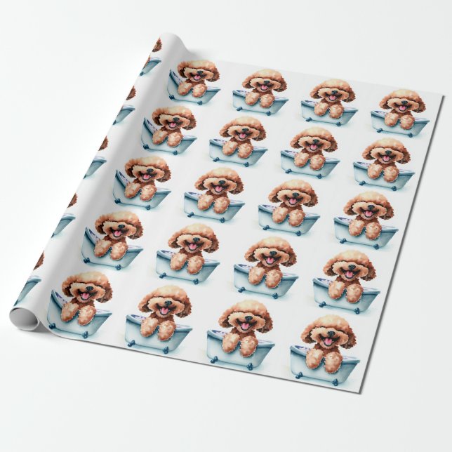 Pudel Hund Presentpapper (Utrullad)