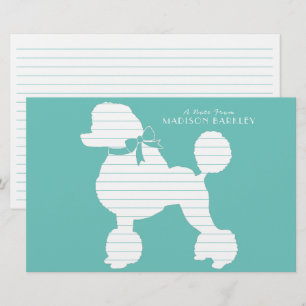 Pudel Hund Puppy Fransk Silhouette Brevpapper