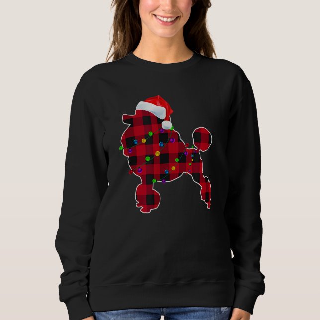Pudel Hund Red Play jul Pajamas Ljus Gift T Shirt (Framsida)