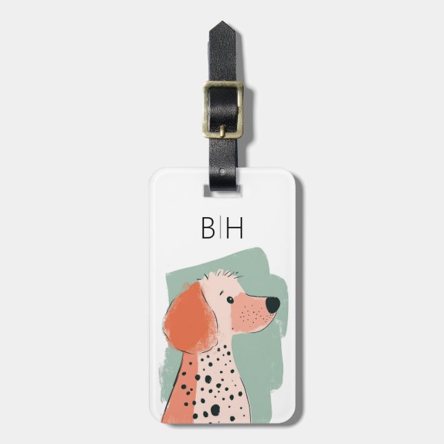 Pudel Hund Resväskemärke Bagagebricka (Vertikal Framsida)