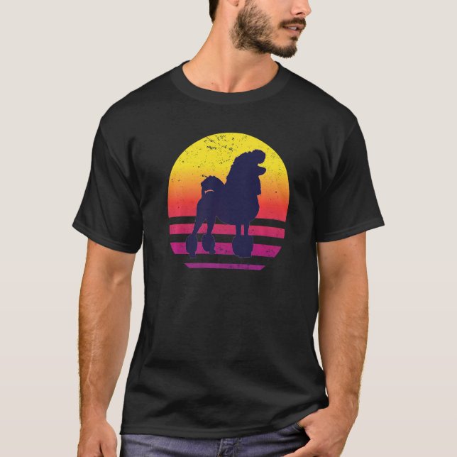 Pudel Hund Retro 13 T Shirt (Framsida)