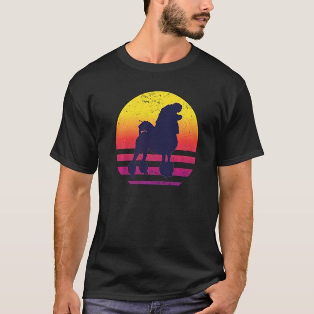 Pudel Hund Retro 13 T Shirt (Framsida)