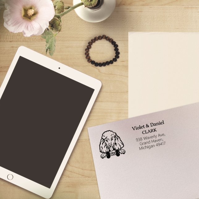 Pudel Hund Returadress Stämpel (Skapare uppladdad)