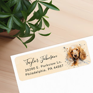 Pudel Hund Returadressetikett Returadress Etikett