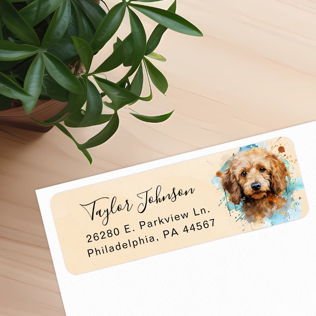Pudel Hund Returadressetikett Returadress Etikett (Skapare uppladdad)