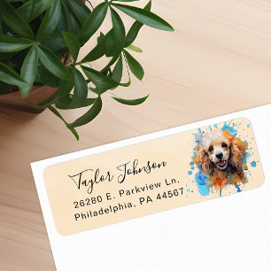 Pudel Hund Returadressetikett Returadress Etikett