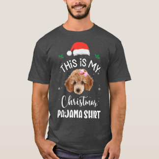 Pudel Hund Santa Hat-Dekorationerna Xm T Shirt