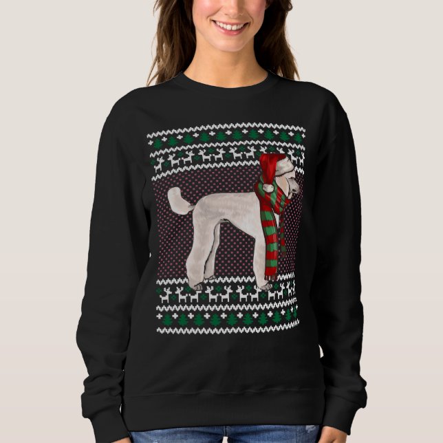 Pudel Hund Santa Ugly jul T Shirt (Framsida)