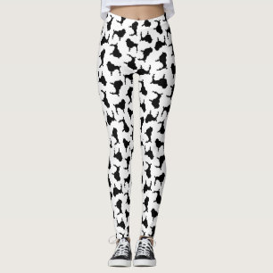 Pudel Hund Silhouettes ANPASSNINGSBAR BAKGRUND FÄ Leggings
