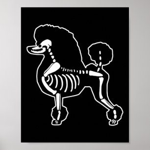 Pudel Hund Skeleton Halloween Doodle Hundar Älskar Poster