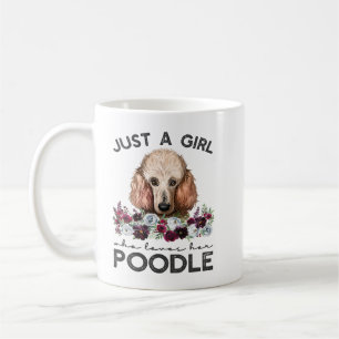 Pudel Hund Standard Pudel Bara en flicka som Kärle Kaffemugg