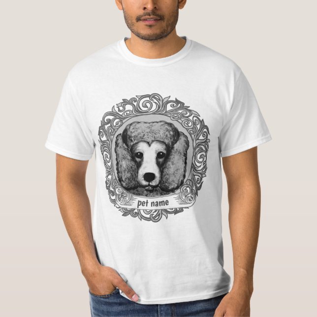 Pudel Hund T Shirt (Framsida)