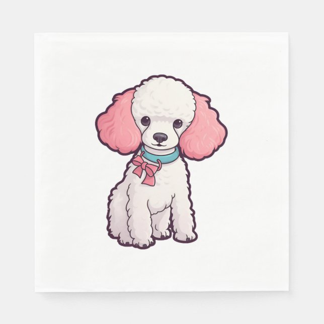 Pudel Hund Toppen Cute Pappersservett (Framsidan)