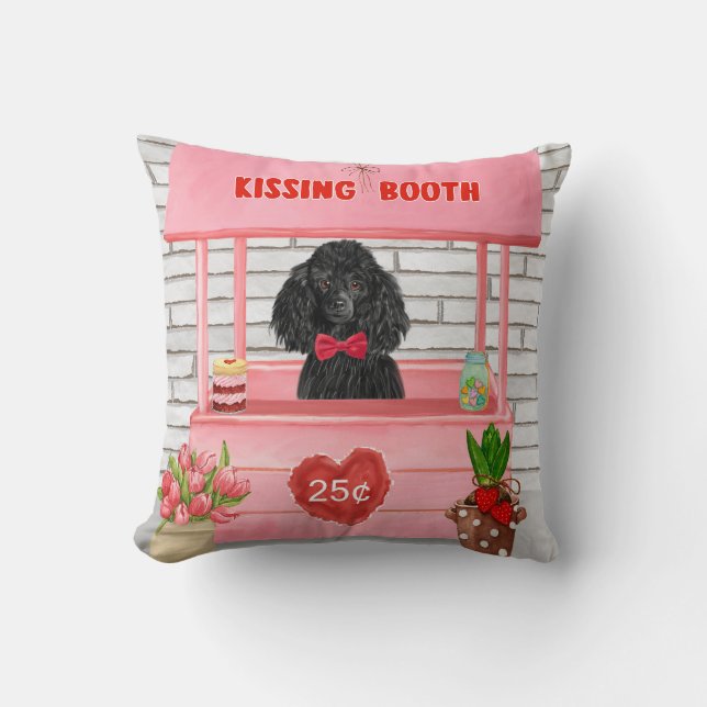 pudel Hund Valentindagen Kissing Booth Kudde (Framsida)